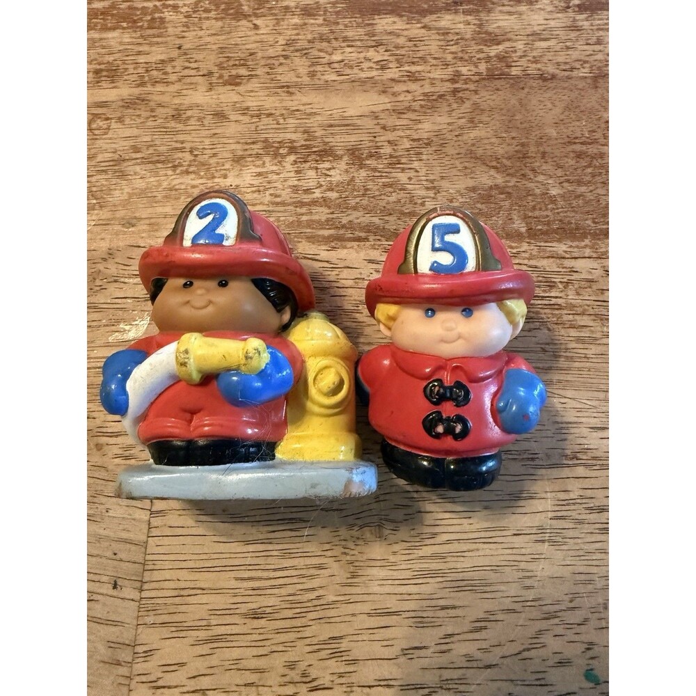 Little Tikes People Lot 2 Firemen Vintage Collectible Dollhouse Dolls